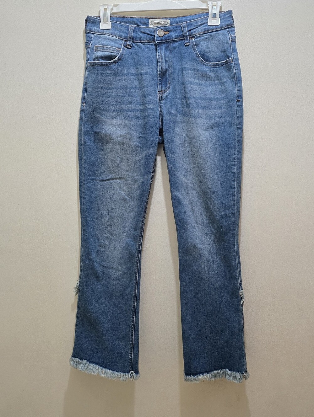 For The Republic Women's Medium Blue Jeans with Frayed Hem